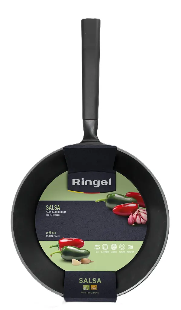 Сковорода Ringel Salsa чугунная WOK 28 см без крышки (RG-1134-28/w ci) - фото 5