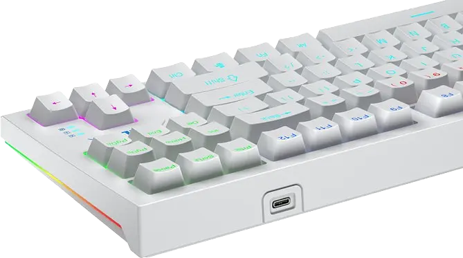 Клавіатура Aula F3032 Dark Yellow keys RGB White (6948391204680) - фото 2