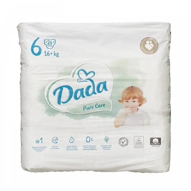 Підгузники Dada Pure Care 6 (16+ кг) 26 шт