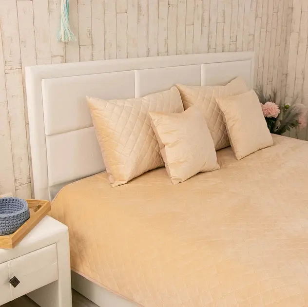 Набір VeLour покривало та 2 чохли на подушки Beige (К_994.55_Beige ромб) - фото 2