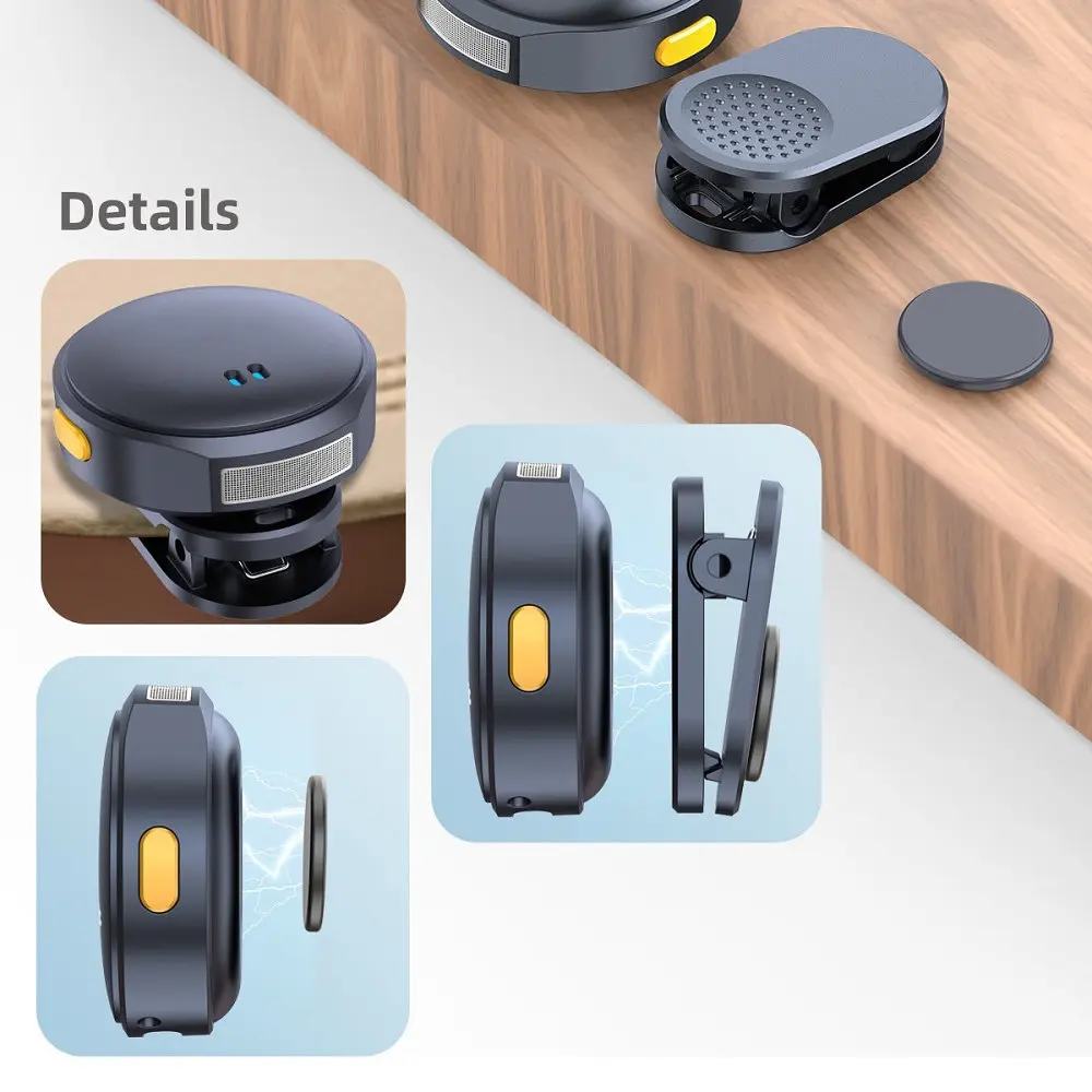 Бездротовий петличний мікрофон Q8 Type-C 2шт з шумопоглинанням та зарядним кейсом Black (18892) - фото 4