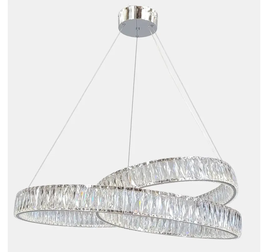 Підвісна кришталева LED-люстра Artlight 555-800CH з переплетеними кільцями, хром, 170 Вт, від 20-30 м² - фото 3