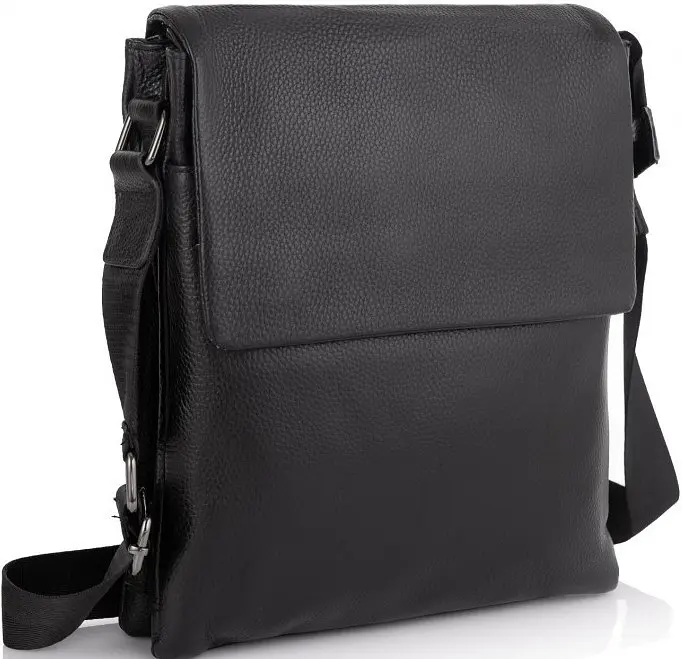 Шкіряний чоловічий месенджер Tiding Bag Чорний - фото 7