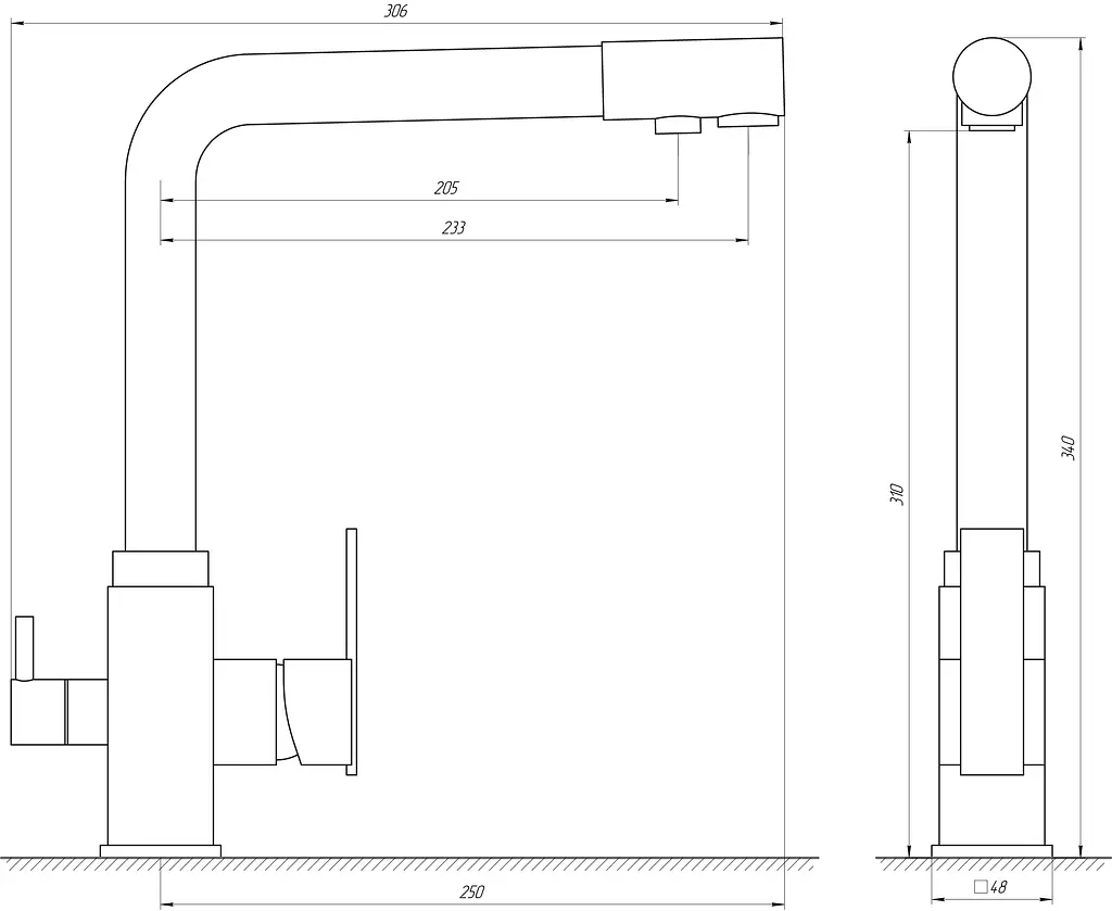 Змішувач для кухні під осмос Globus Lux GLLR-0100-6-Marone Коричневий - фото 2