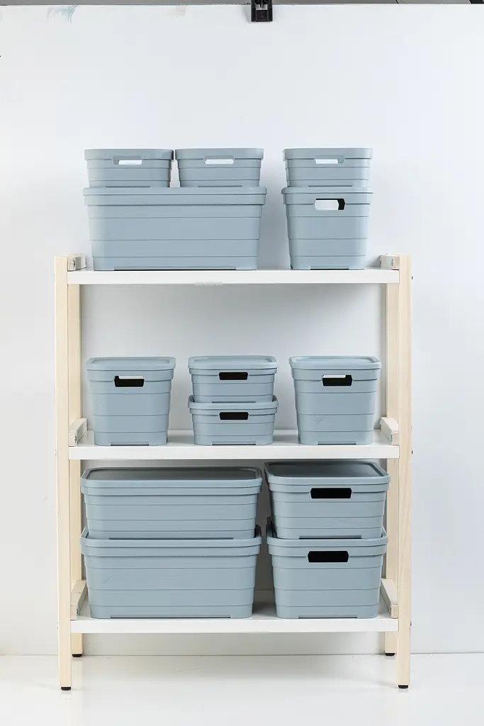 Кошик Idea Home Pyramid з кришкою 5 л 24x18x16.5 см блакитний (00639 Blue) - фото 3