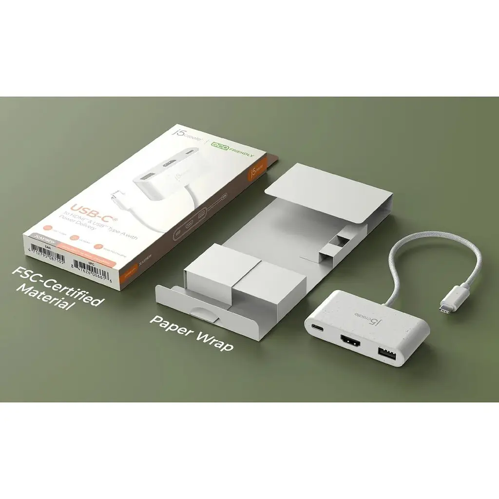 Багатопортовий мультиадаптер J5create JCA379EW-N, USB Type-C 3-в-1 білий - фото 8