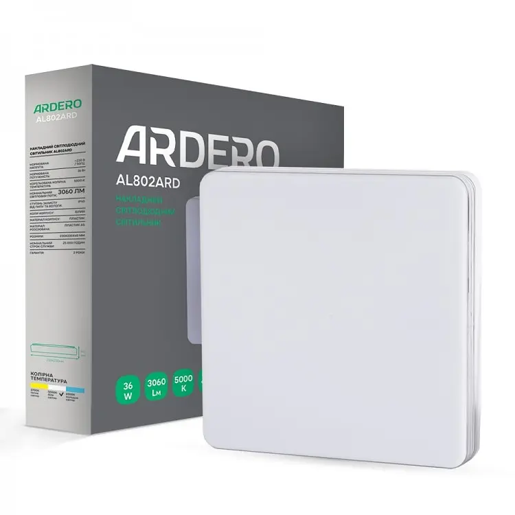 Свiтильник свiтлодiодний Ardero AL802ARD накладний 36W 5000K (80168) - фото 2