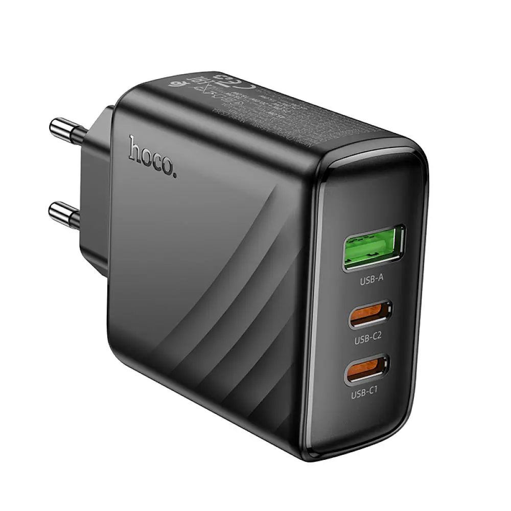 Зарядний пристрій Hoco CS26A Super Fast Charging 1USB /2Type-C 45W /3A PD/QC 3.0 Black (35879_3605549) - фото 4