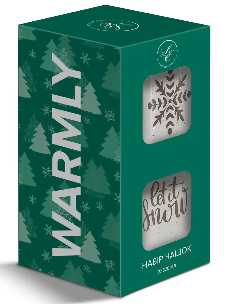 Набір чашок Limited Edition NY Warmly Green Grey 2 шт. 320 мл (TRSC-BH5019-M02) - фото 2