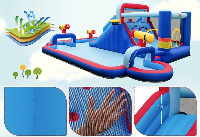 Надувний парк Costway Fun Kids із водними гірками (без вентилятора) - фото 5