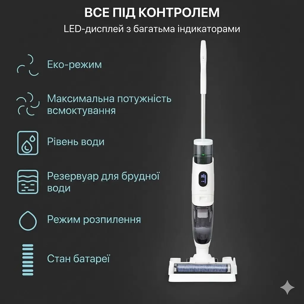 Пилосос Klarstein Caswell для вологого та сухого прибирання (10041366) - фото 3