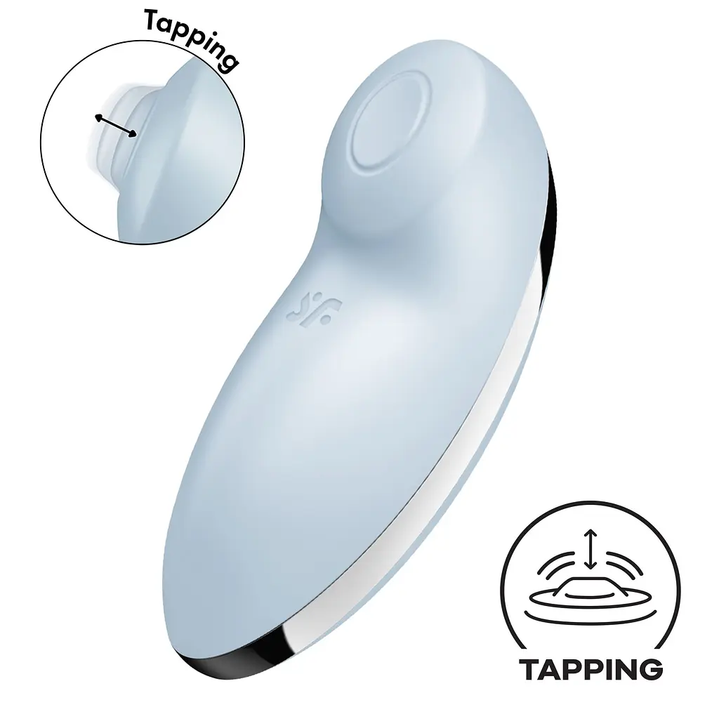 Вібростимулятор-пульсатор Satisfyer Tap & Climax 2 Blue, ефект постукування пальцем