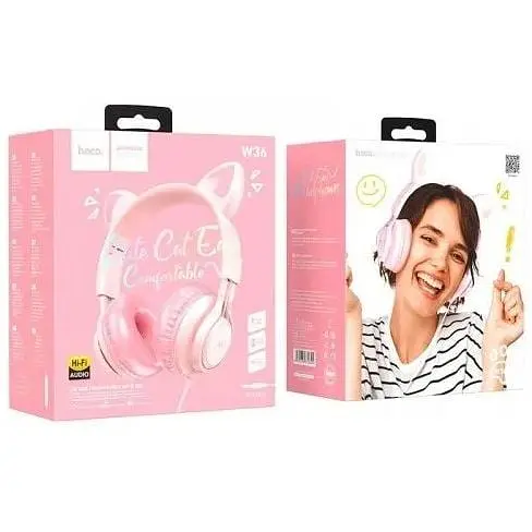 Навушники Hoco Cat ear headphones with mic W36 синьо-оранжеві 6931474770400) - фото 3