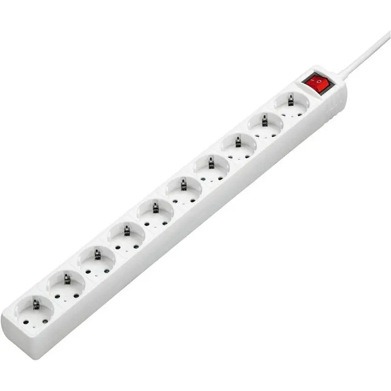 Сетевой удлинитель HAMA 10XSchuko 3Gх1.5 мм 3 м White - фото 2