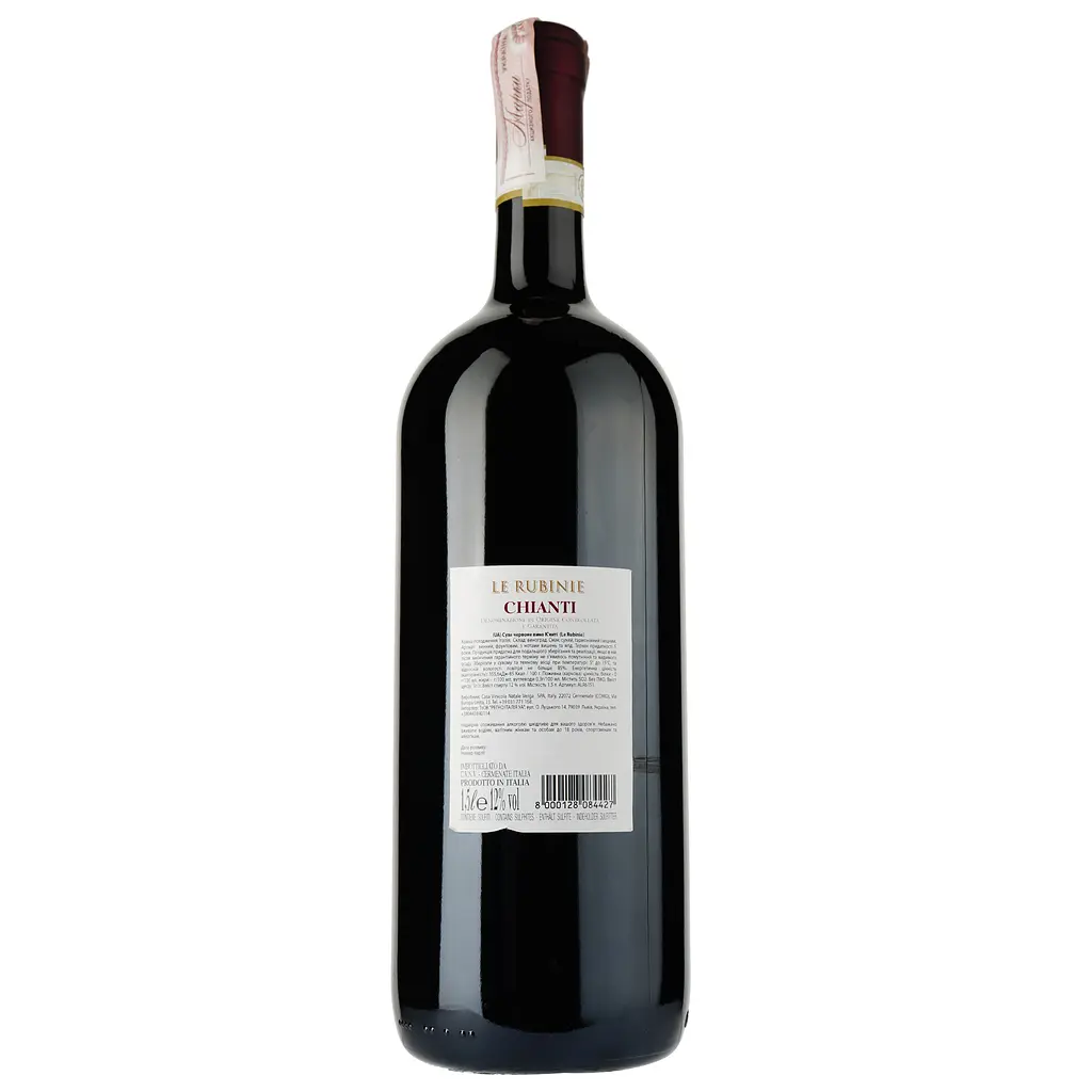 Вино Verga Le Rubinie Chianti DOCG, красное, сухое, 12%, 1,5 л (ALR6151) - фото 2