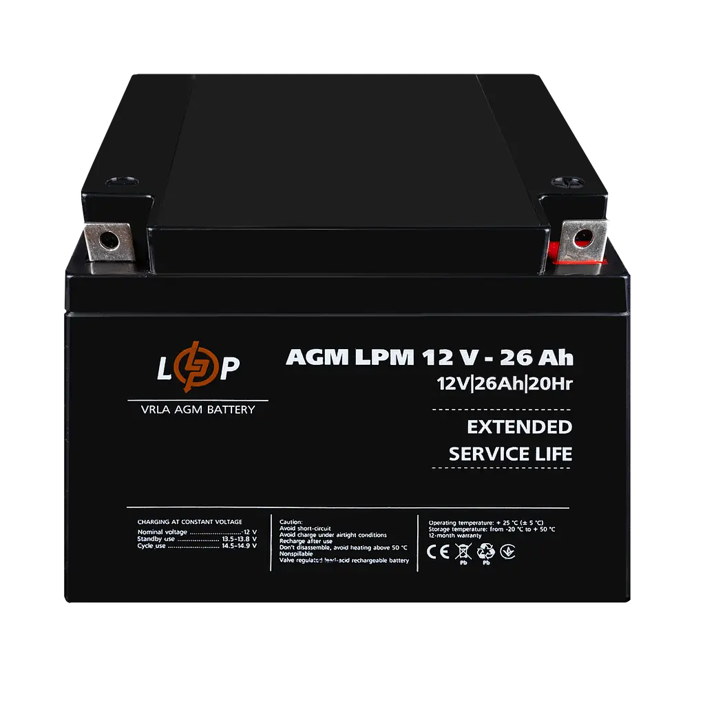 Аккумулятор AGM LPM 12V - 26 Ah - фото 2