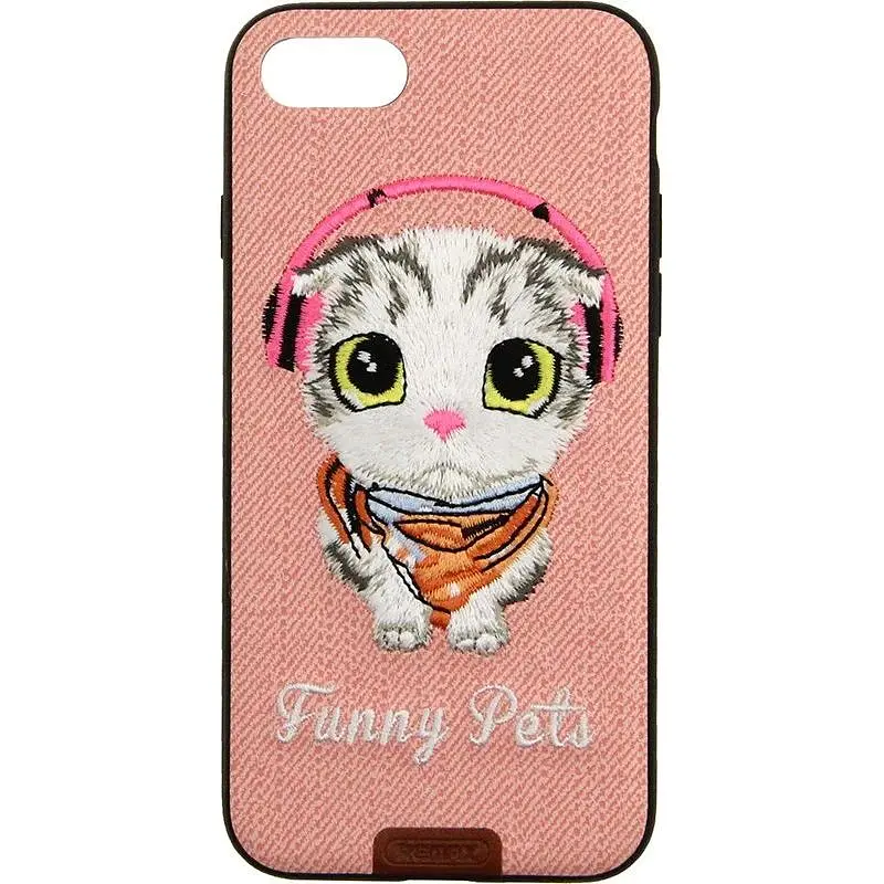 Чохол-накладка Remax Funny Pets Series Case Apple iPhone 7 Pink - фото 3