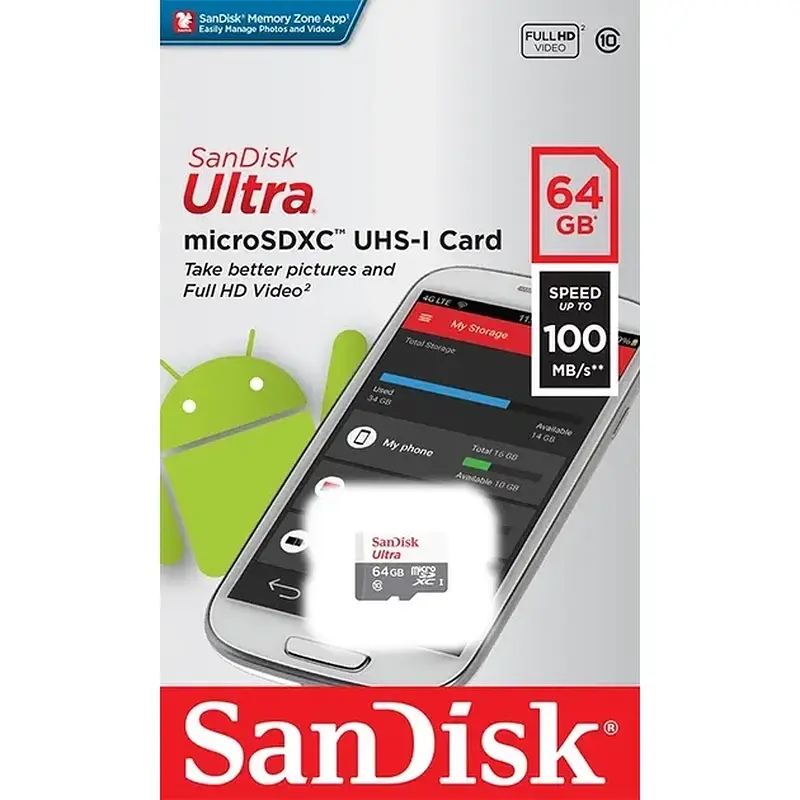 Карта пам'яті SanDisk Ultra 64Gb class 10 SDSQUNR-064G-GN3MN - фото 2