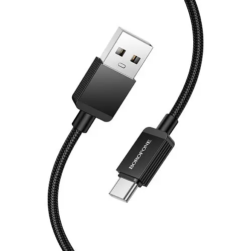 Кабель BOROFONE BX120 Placer charging data cable Type-C 3.0A/1m чорний - фото 4