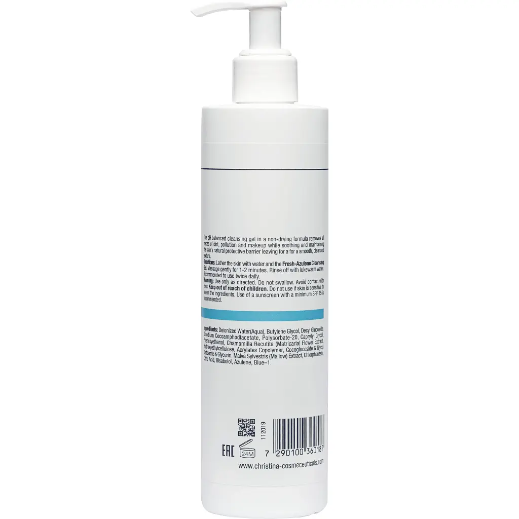 Азуленовый очищающий гель для чувствительной кожи Christina Fresh Azulene Cleansing Gel For Delicate & Reddish Skin 300 мл - фото 2