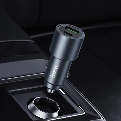 Автомобільне зарядне пристрій HOCO Z60 Bloom 48W dual-port PD30W QC3.0 multi-protocol car charger чорний 6942007642095 - фото 5