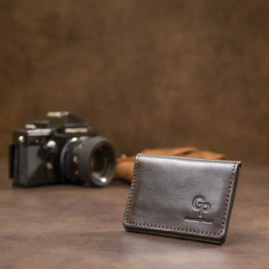 Шкіряна візитниця GRANDE PELLE 10х7х1 см acs0018789 - фото 5