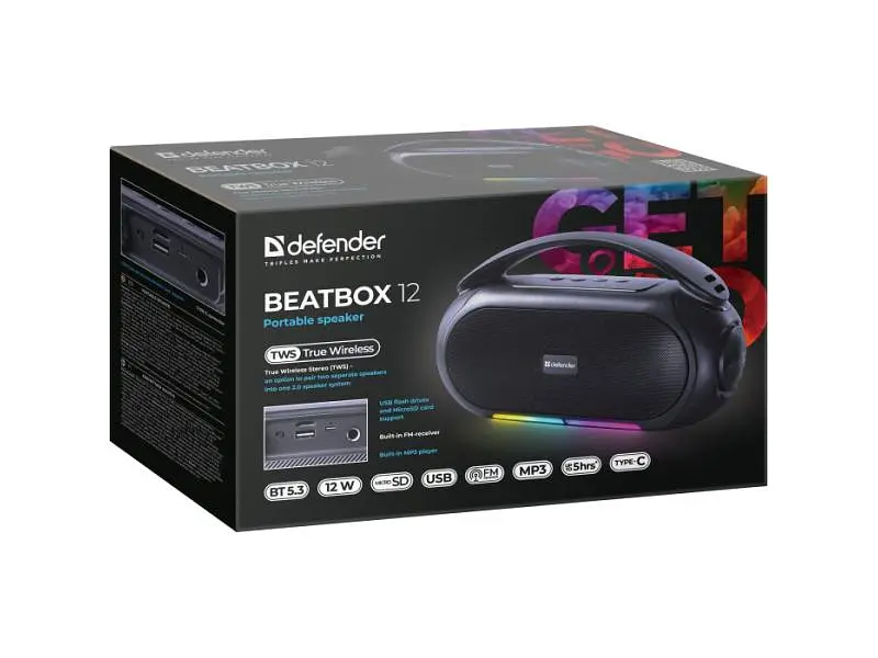 Портативна колонка Defender Beatbox 12 Black (65812) - фото 7