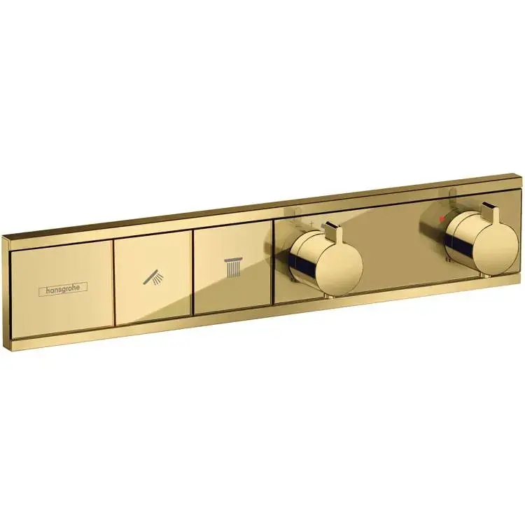 Термостат для душу Hansgrohe RainSelect прихованого монтажа на 2 споживача polished gold optic 15380990