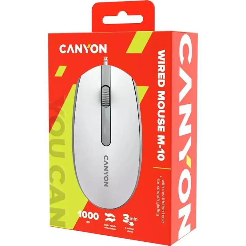 Миша Canyon M-10 Wired White Grey (CNE-CMS10WG) - фото 6