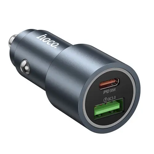 Автомобільне зарядне пристрій HOCO Z60 Bloom 48W dual-port PD30W QC3.0 multi-protocol car charger чорний 6942007642095 - фото 8