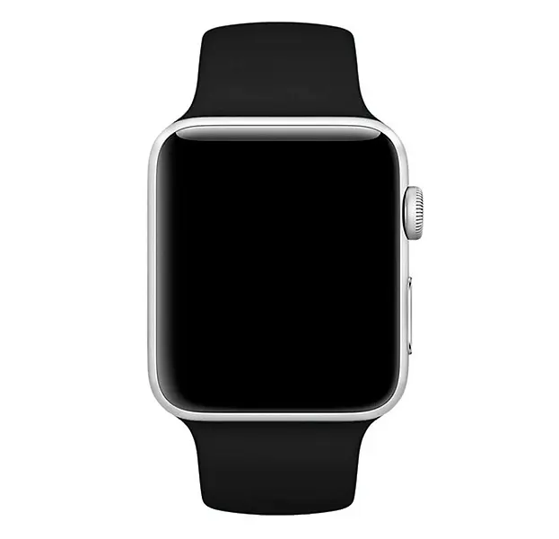 Силіконовий ремінець Watchbands для Apple Watch 42mm Розмір ML чорний (WB101BLACK) - фото 3