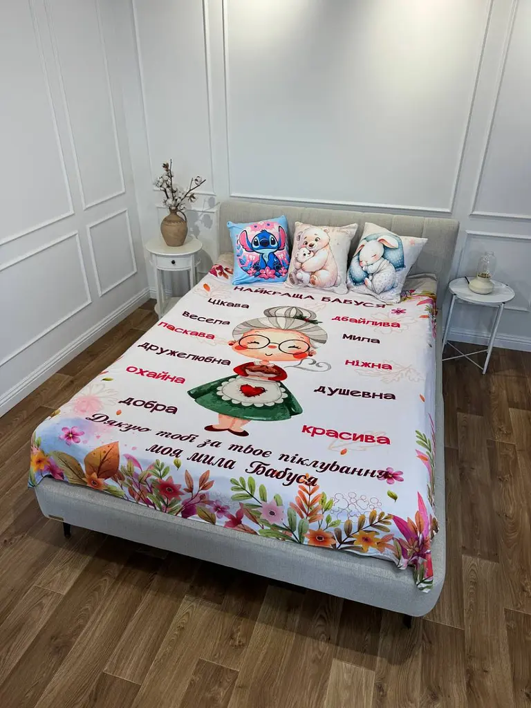 Плед 3D з побажаннями для бабусі Найкраща бабуся №3 16322 135х160 см - фото 3