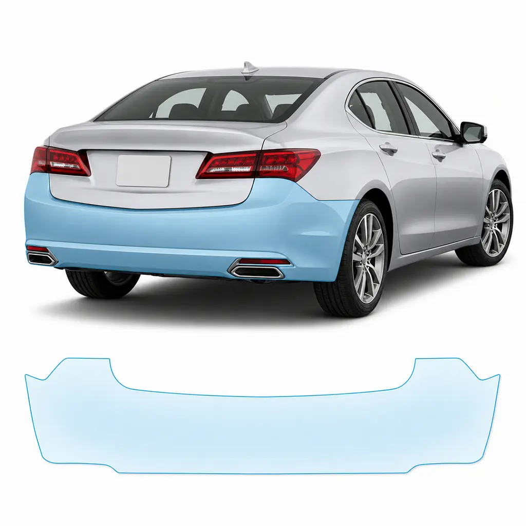Антигравійна захисна бронеплівка за лекалами для Acura TLX I facelift 2018-2020 - задній бампер