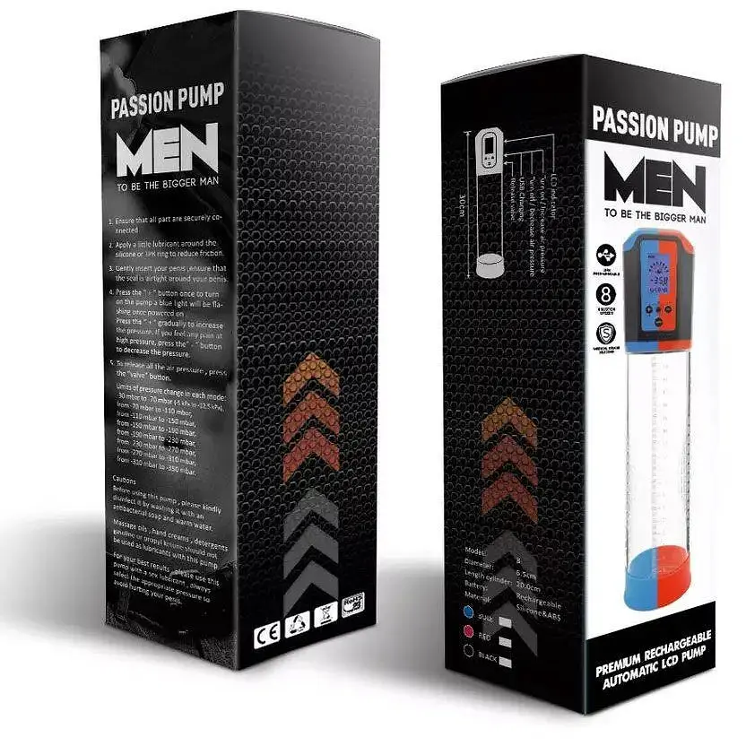 Автоматична вакуумна помпа Men Powerup Passion Pump Red LED-табло перезаряджається 8 режимів - фото 5
