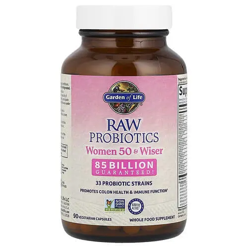 Пробіотики та пребіотики RAW Probiotics, Women 50 & Wiser 90 вегетаріанських капсул Garden of Life vit0005079 - фото 3