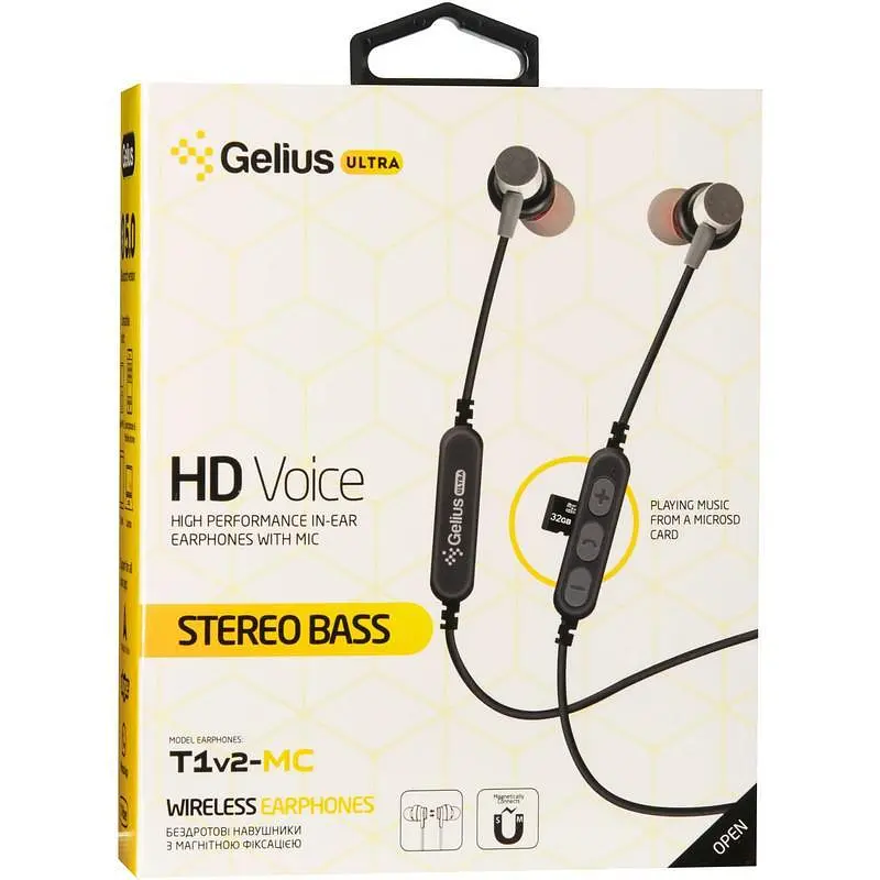 Навушники Stereo Bluetooth Headset Gelius Ultra T1v2-MC Red with memory card - фото 2