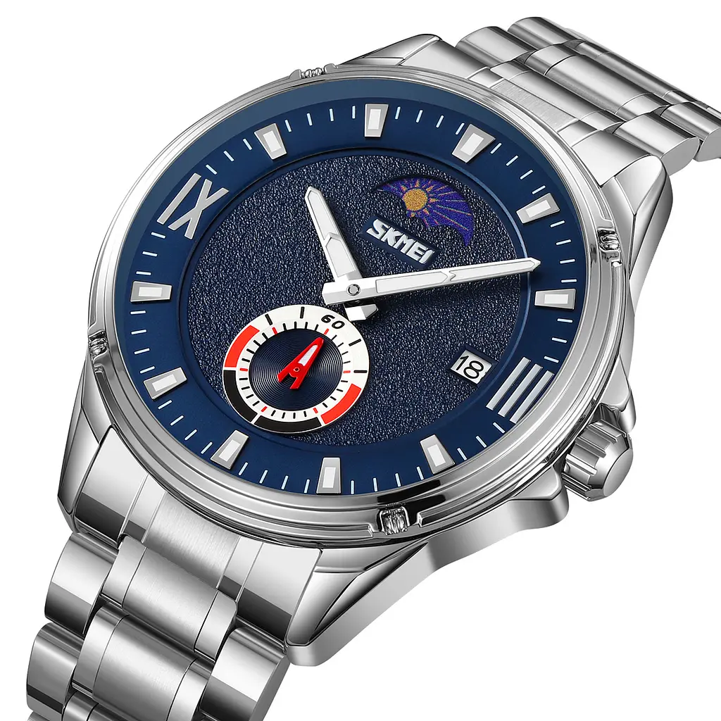 Наручний годинник чоловічий 9326SIBU Silver-Blue Skmei acs0030909 - фото 2