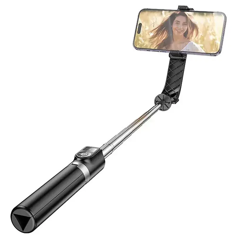 Монопод для селфі Hoco K20 з триногами + знімний BT пульт Black - фото 2