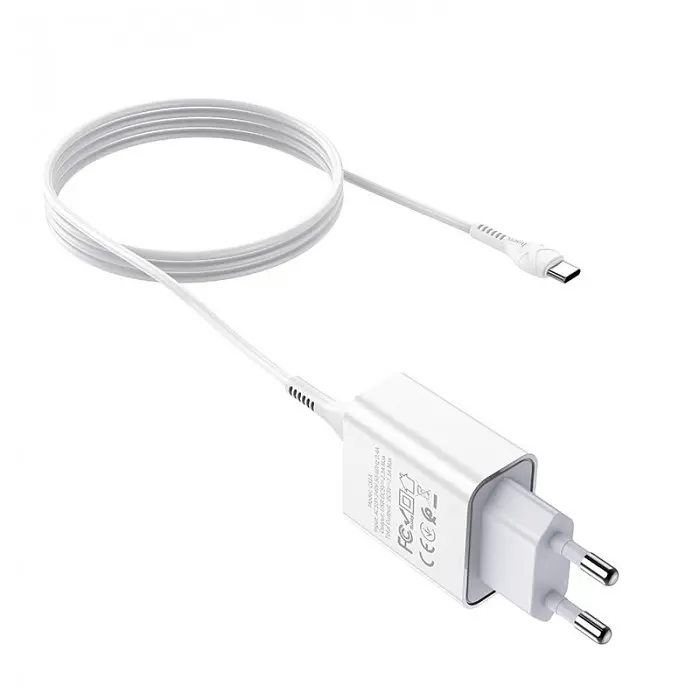 Зарядное устройство HOCO C81A Asombroso два USB порта Type-C со съёмным кабелем Белый - фото 7
