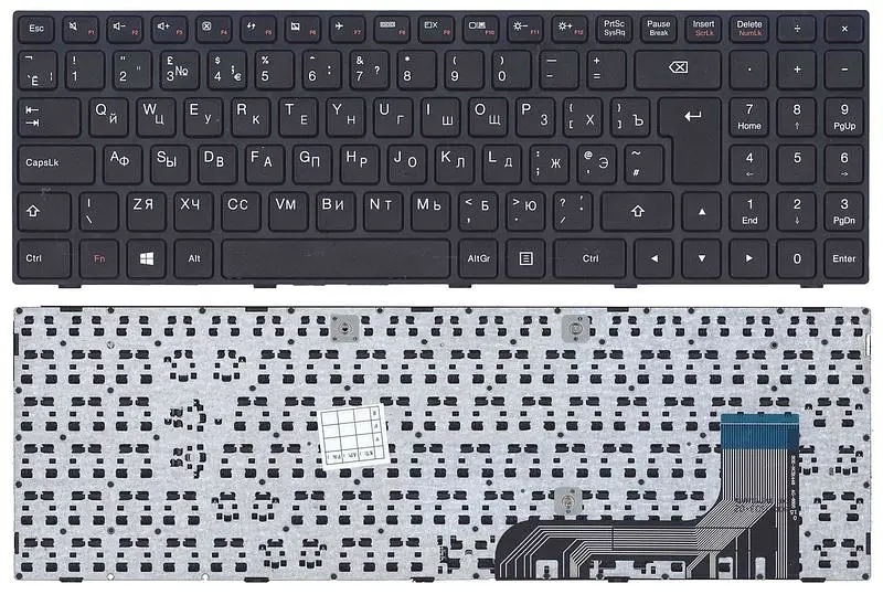 Клавіатура для ноутбука Lenovo IdeaPad (100-15) Black, (Black Frame) - фото 3