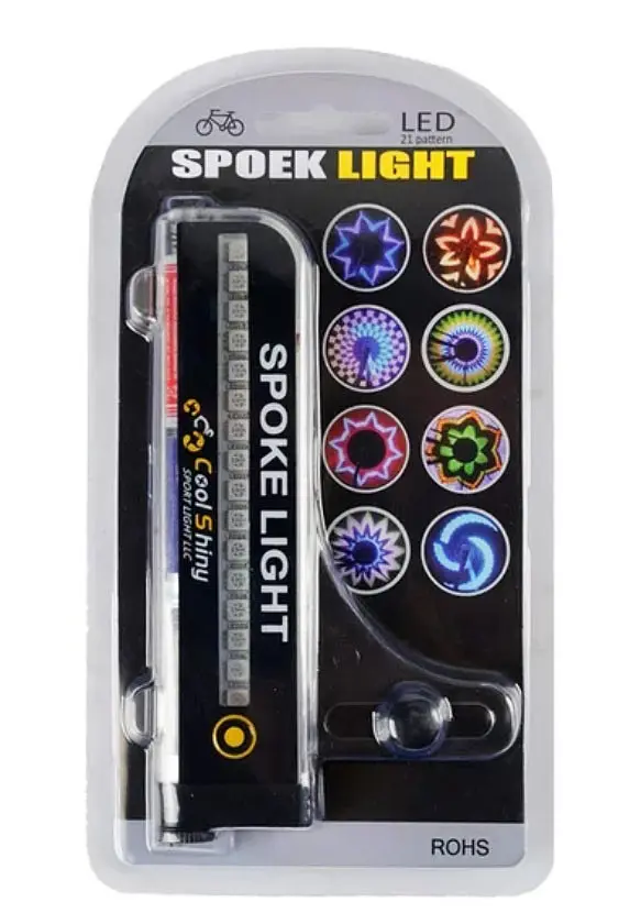 Велосипедная разноцветная светодиодная подсветка колес велосипеда Spoke Light 21 вело узор - фото 8