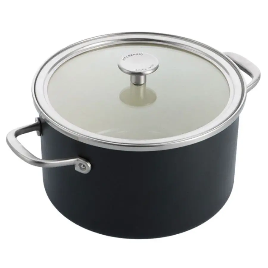 Каструля з кришкою KitchenAid Steel Core, 24 см, 6 л, матовий чорний