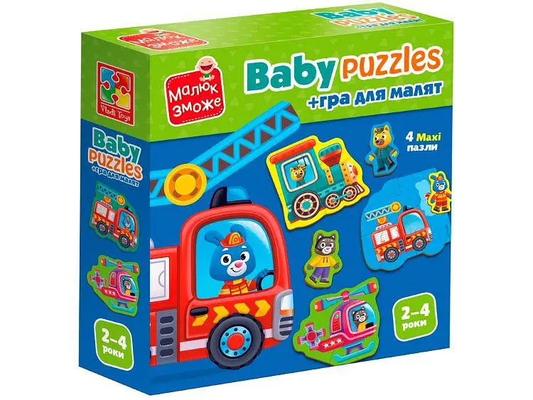 Розвивальна гра Vladi Toys, картонні пазли з грою «Транспорт. Тварини» VT1722-28 (укр.)