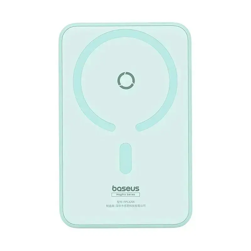 Магнітний павербанк Baseus Magnetic 5000 mAh 20 W з бездротовою зарядкою MagSafe та індикатором заряду блакитний - фото 2