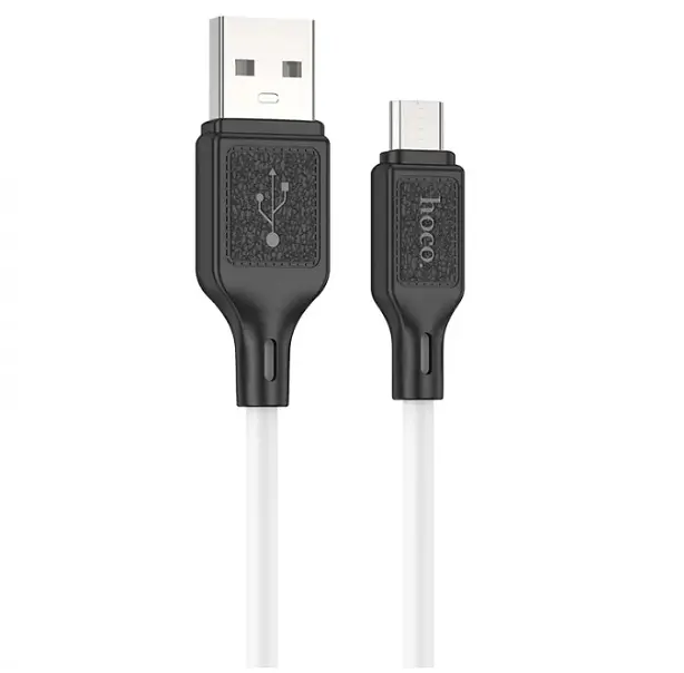 Кабель Hoco X90 Cool silicone charging data cable for Micro White