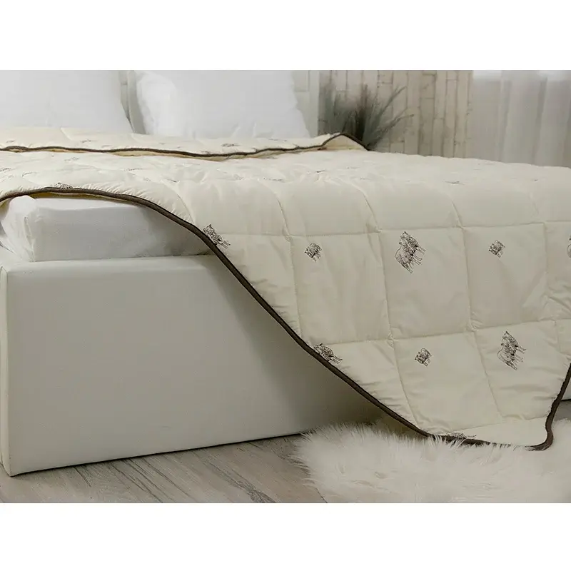 Вовняна зимова ковдра Руно Soft Sheep 140х205 см бежева - фото 7