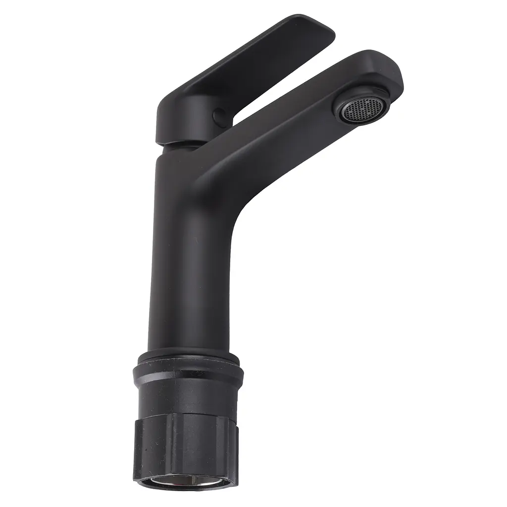Змішувач для умивальника Topaz Capri TCA-15207-H44-BL картридж D25 H=140 шланги 45см Чорний матовий - фото 7