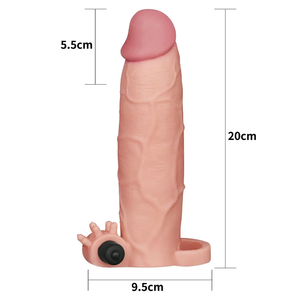 Насадка на пеніс Lovetoy Pleasure X-Tender Flesh Add 3" 20 см тілесний - фото 5