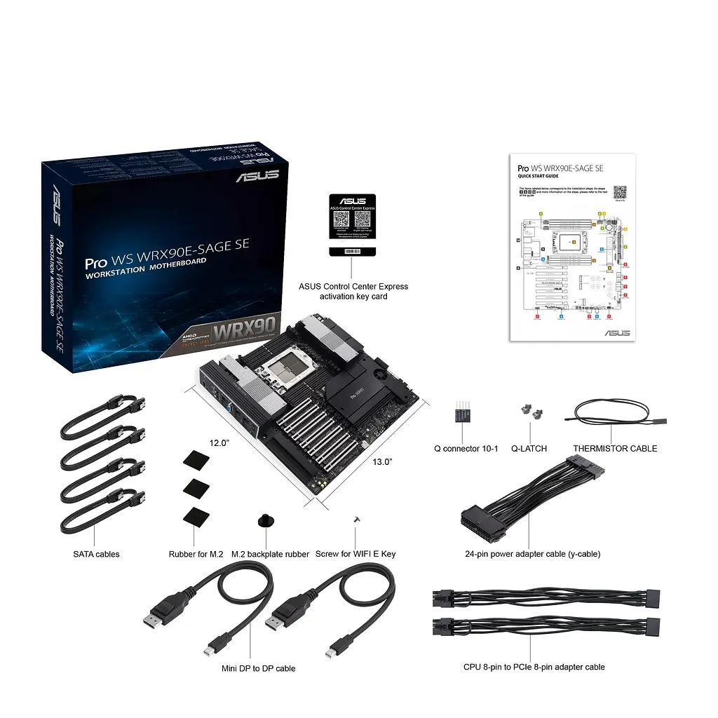 ASUS Материнська плата PRO WS WRX90E-SAGE SE sTR5 WRX90 8xDDR5 M.2 EEB - фото 2