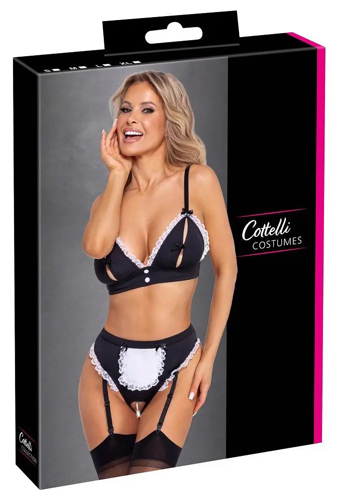 Костюм покоївки Cottelli Costumes Maid Set XL (чорний) - фото 7